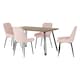 image 6 of Quebec Straight Edge Dining Set with 4 Avery Chairs Grey