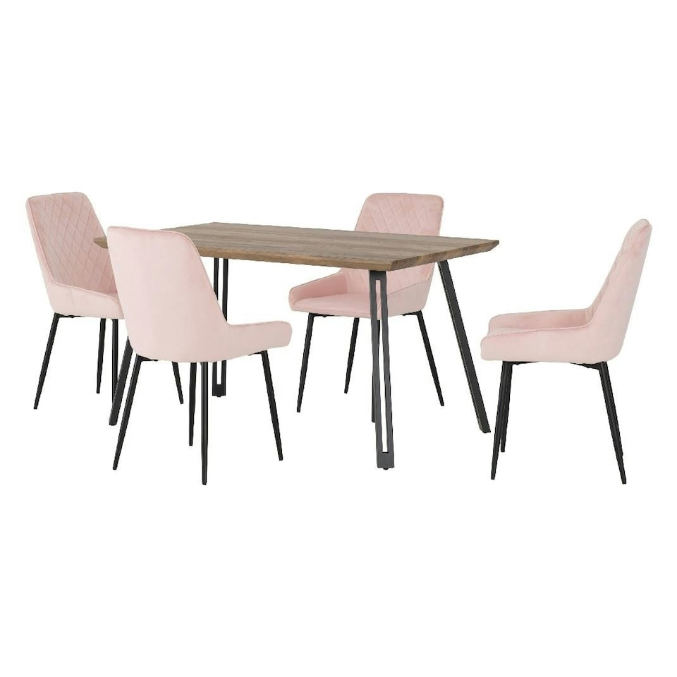 image 1 of Quebec Straight Edge Dining Set with 4 Avery Chairs Grey