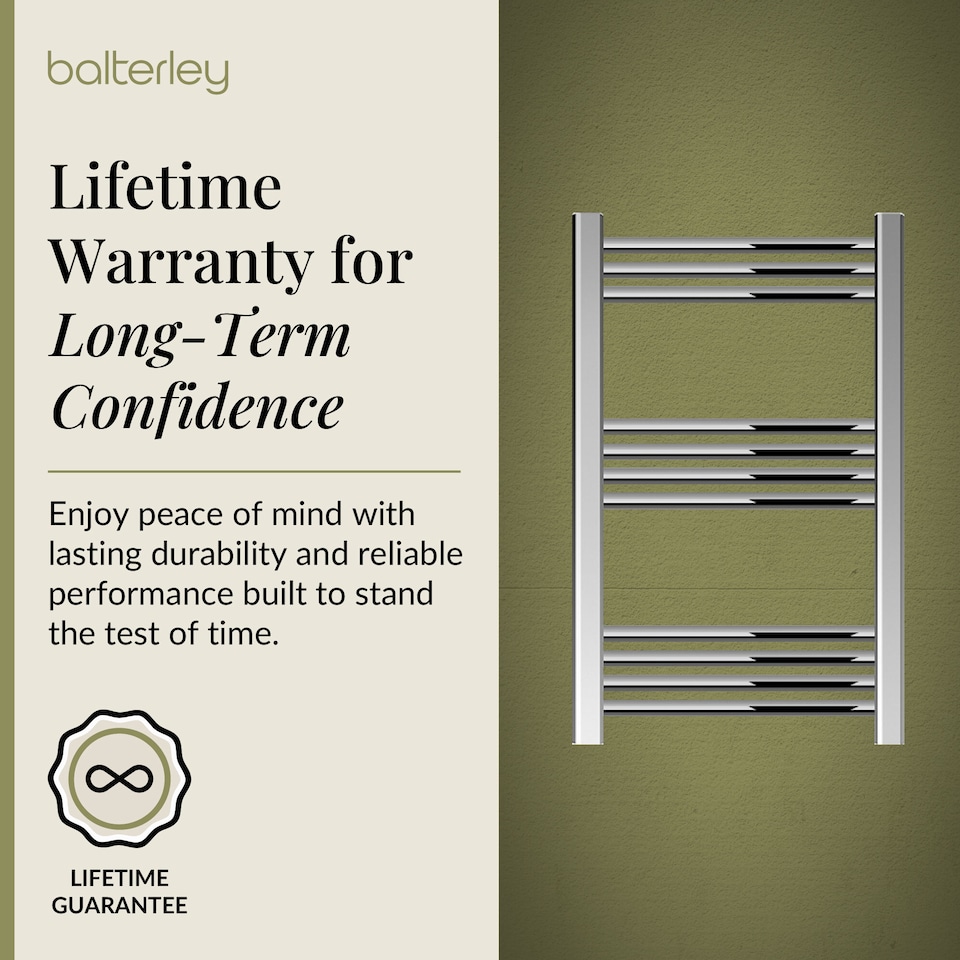 image 1 of Straight Heated Towel Rail Radiator, 219W, 500 x 700mm, Chrome | Silver | Chrome