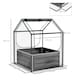 image 3 of Outsunny Raised Garden Bed Planter Box with Greenhouse, Clear and Dark Grey