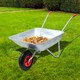 image 7 of Heavy Duty 65L Galvanised Metal Wheelbarrow Home Garden Cart or Tyre - 100Kg