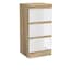 Oak Carcass Gloss White Drawers