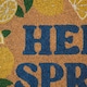 image 5 of OHS Lemon Print Coir Doormat Hello Spring Slogan Non Slip Door Rug | Multi | 40 x 60cm