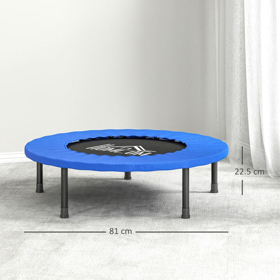 image 1 of HOMCOM 81cm Fitness Trampoline Exercise, Max Load 100 KG, Blue Black