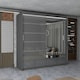 image 2 of Sleek High Gloss Sliding Wardrobe 203cm with Drawers | White/Black/Grey 2-Door Bedroom Storage Grey | Grey203cm