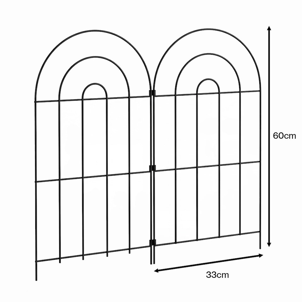 image 1 of Mountview Garden Fence 10pc Metal Dog Fence Picket Fence Black Steel