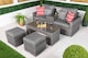 image 2 of Havana 2 Seat Modular Sofa Rattan Garden Balcony Furniture Set Outdoor Drinks Cooler Table, Coffee Table & Stools | Grey | Grey | Two Seater