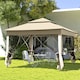 image 2 of Outsunny 3 x 3m Pop Up Gazebo, Doubleroof Garden Tent with Netting and Carry Bag, Party Event Shelter for Outdoor Patio, Cream White