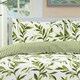 image 4 of Watercolour Leaves Duvet Cover Set - Single - Green