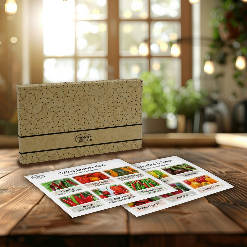 image 1 of Pronto Seed Chilli & Sweet Pepper Seeds Variety Pack – 12 Types, 110 Seeds for Home Growing
