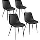 image 1 of Dining Chair Monroe - padded, velvet look, ergonomic seat, black steel legs | Black | black | 4