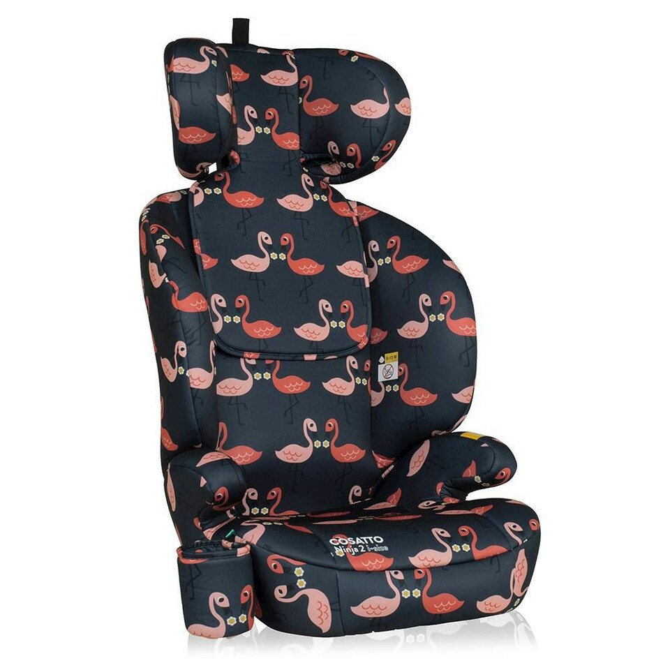 image 1 of Cosatto Ninja 2 iSize Car Seat High Back Booster - Suitable from 100cm-150cm, Forward Facing, ISOFIX Fitting (Pretty Flamingo)