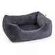 image 1 of Zoon Velour Square Pet Bed - Large Grey | Charcoal Grey | L