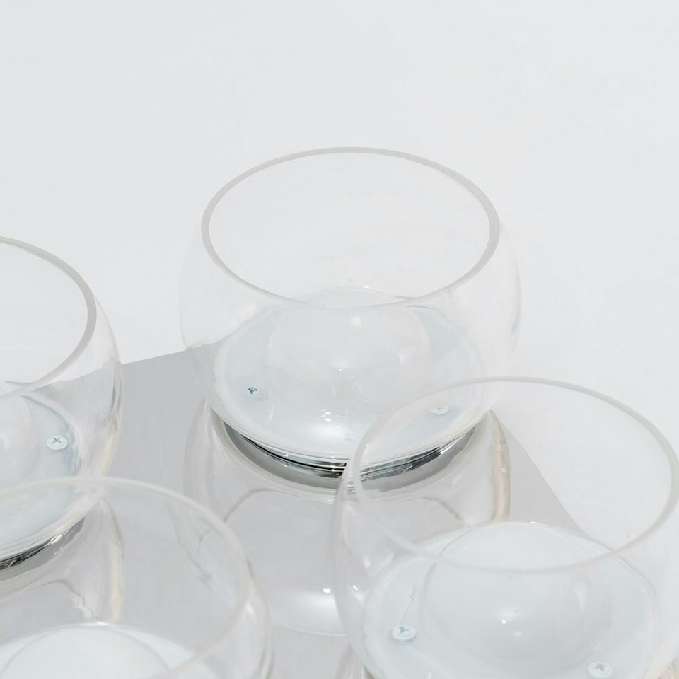 image 1 of ValueLights Alissa Polished Chrome IP44 4 Way Clear Glass Integrated LED Ceiling Light | Chrome