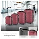 image 3 of Suitcase Set of 4 ABS Hard Shell Luggage Travel Trolley 4 Wheel Lightweight Telescopic Handle | Red | burgundy | 1