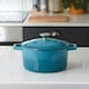 image 4 of Cooks Professional Cast Iron Casserole Set of 3 | 20cm, 26cm and 28cm | Enamelled Inside and Out | Graduated Teal