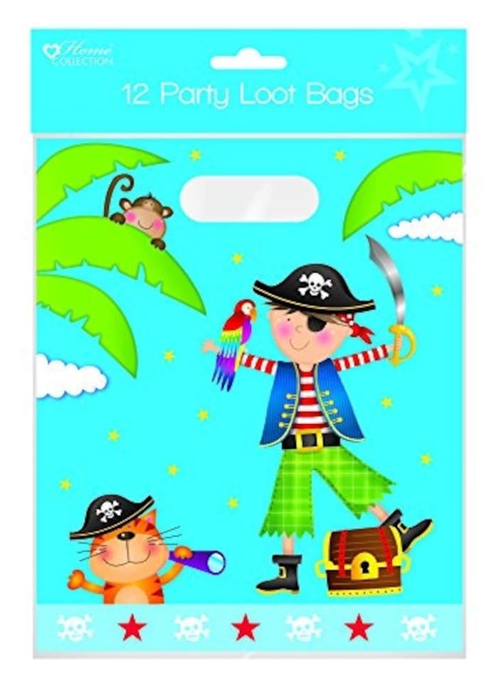 image 1 of Pack of 12 Pirates Party Large Loot Bags