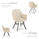 image 3 of Armchair Lucia - padded, quilted pattern, 180 degree swivel chair | Cream | cream | 4