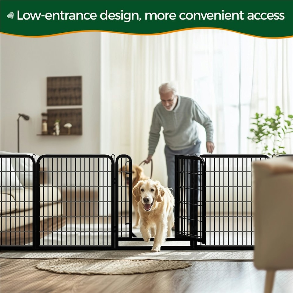 image 1 of Yaheetech 12-Panel Metal Dog Playpen, 65 × 80 cm Black