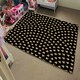 image 4 of Geometric Glitter Love Hearts (Rug) Black | Small: 60x110cm