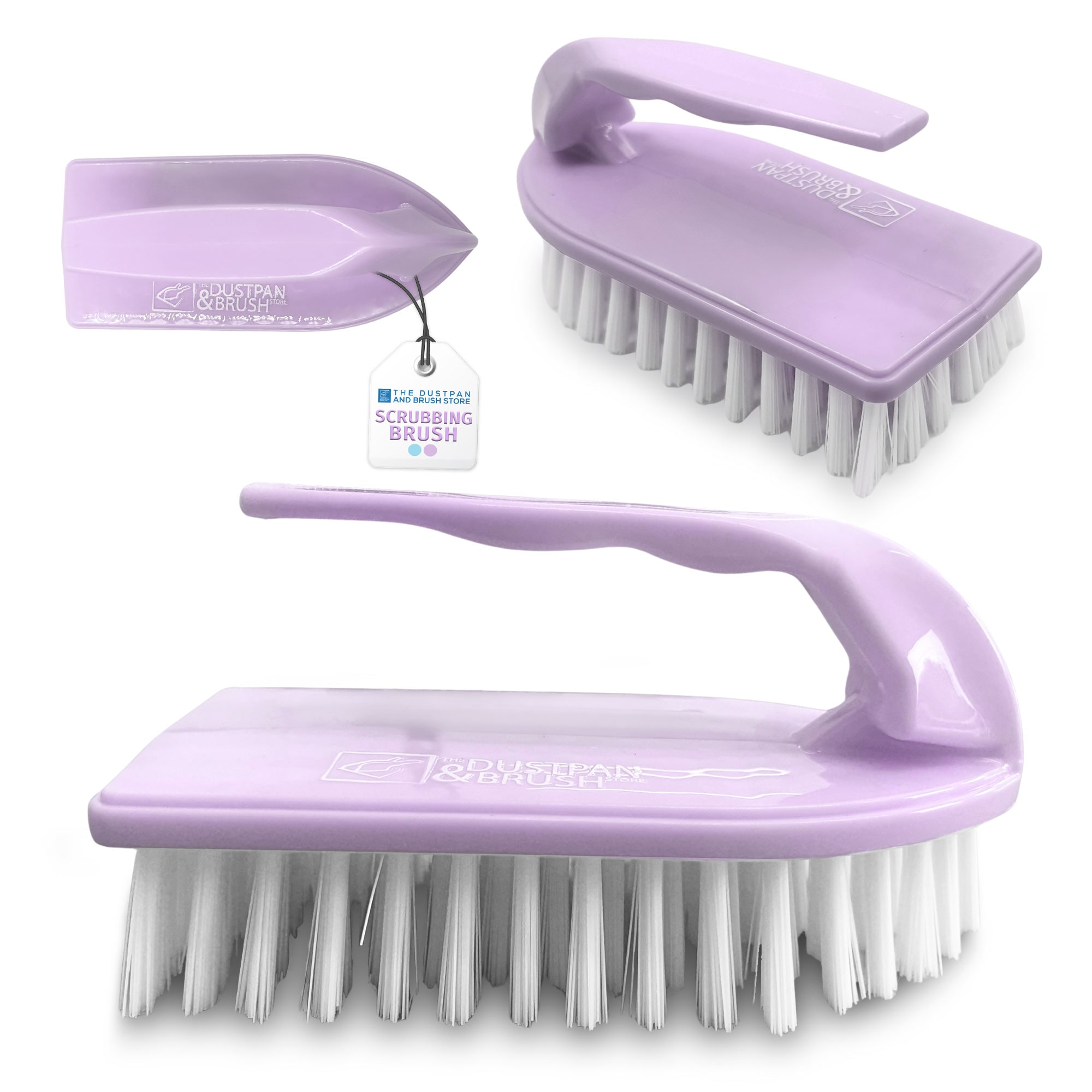 Iron Shaped Scrubbing Brush Heavy Duty Stiff Bristle Hand Brush | Multi | Lilac | One Size