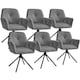 image 1 of Swivel Chair Lenia in Upholstered Velvet Look with Thick Padding | Grey | Velvet look anthracite/black | 6