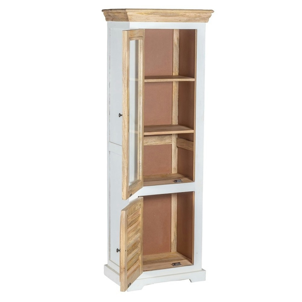 image 1 of Oscar Wood Bookcase/Display Cabinet – 3 Shelves & 1 Door Brown
