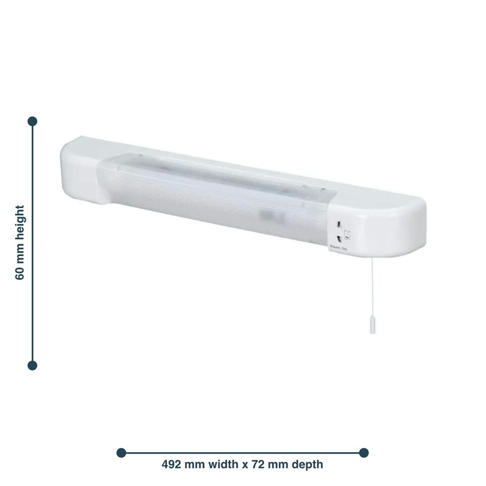 image 1 of Set of 2 White - Chrome Bathroom Shaver Lights White | White