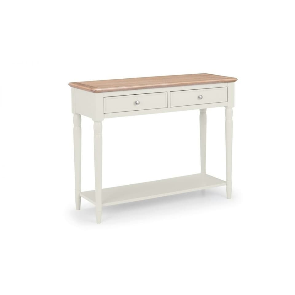 image 1 of Grey Lacquered Console Table with 2 Drawers Grey