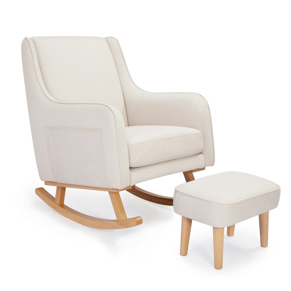 image 1 of Babymore Ida Nursing Chair with Stool - Ivory White