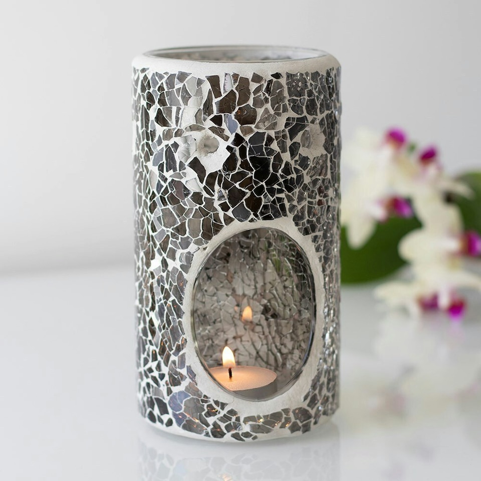 image 1 of Something Different Pillar Oil Burner - Gunmetal Grey - One Size