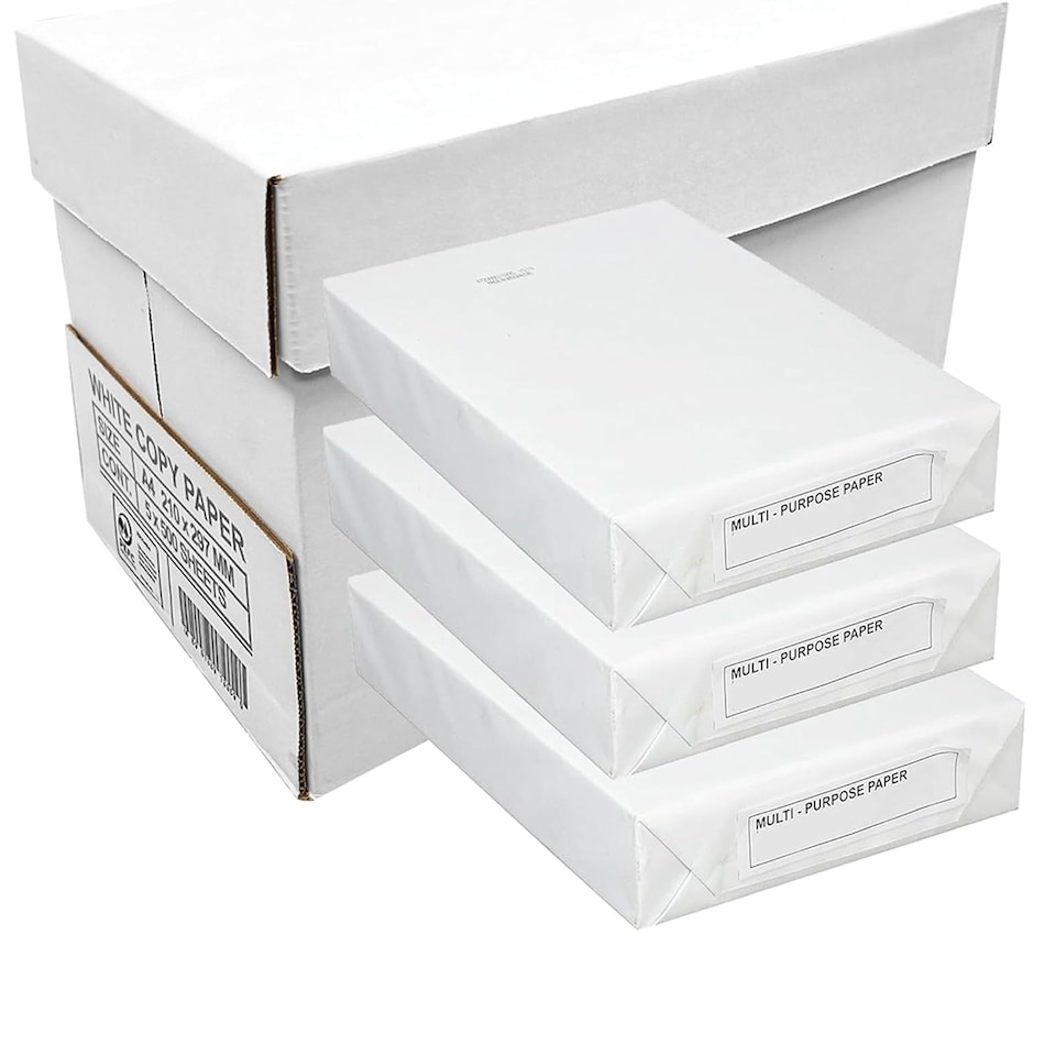 image 1 of 2 Reams (1000 Sheets) Bright White Multi-Purpose 80gsm A4 White Copier Paper For Home & Office
