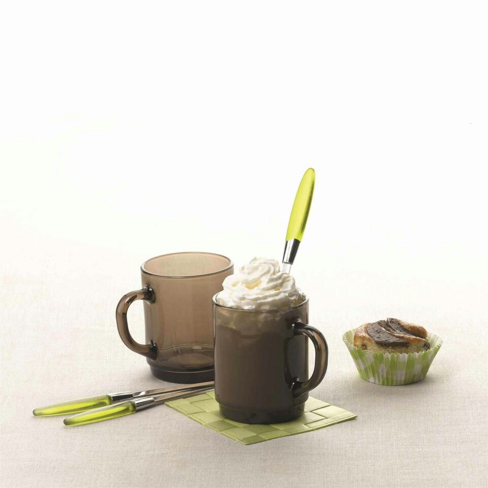 image 1 of Duralex Versailles Glass Coffee Mugs - 260ml Cups - Smoke - Pack of 6