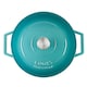 image 3 of Cooks Professional Cast Iron Casserole Set of 2 | 20cm and 28cm | Enamelled Inside and Out | Graduated Teal