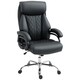 image 1 of HOMCOM PU Leather Office Chair with Spring Padding, Swivel Wheels, Black Black