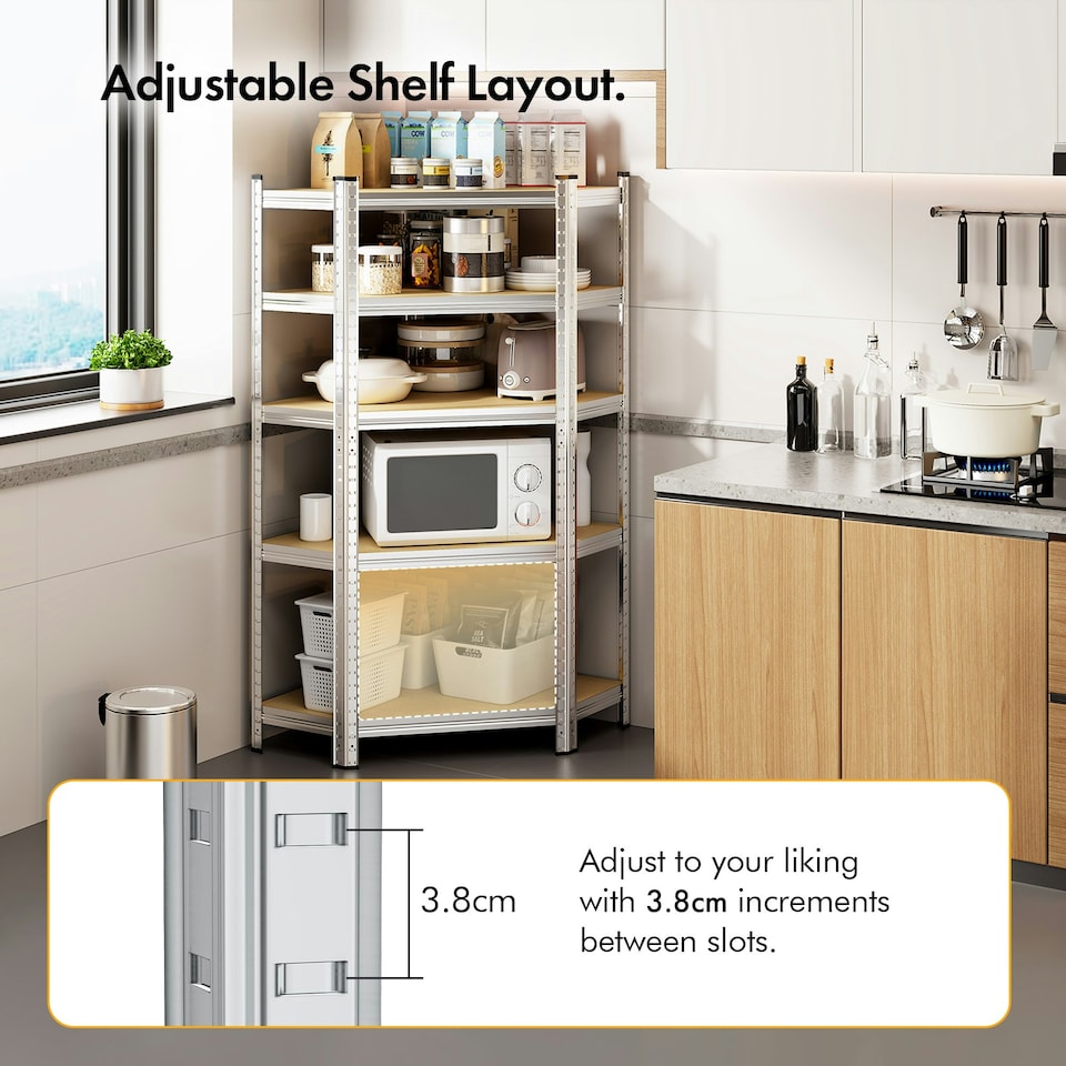 image 1 of VonHaus 1.5m  5 Tier Heavy Duty Garage Shelving Corner Unit