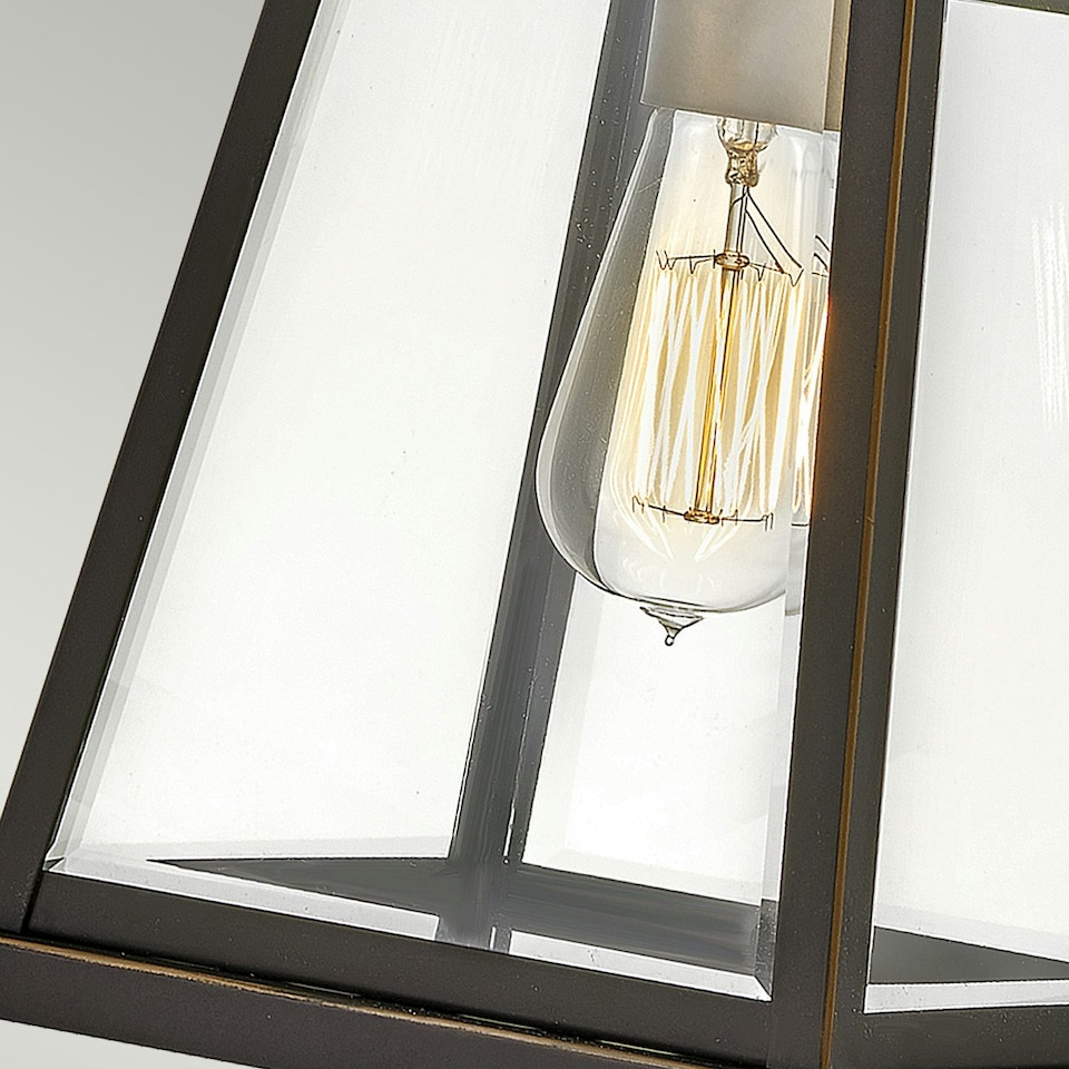 image 1 of Hinkley Bainbridge Outdoor Wall Lantern Oil Rubbed Bronze with Heritage Brass Accents, IP44
