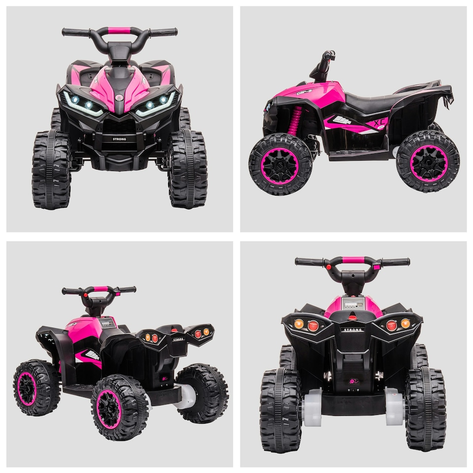 image 1 of HOMCOM 12V Electric Quad Bikes for Kids Ride On Car ATV Toy for 3-5 Years Pink