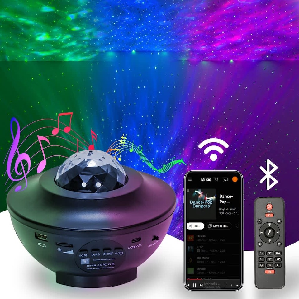 image 1 of ValueLights Childrens Sky Light Projector Black Decoration | Black