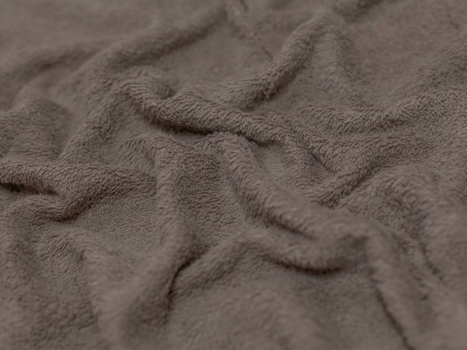 Minerva Core Range Beige Luxury Cotton Towelling Fabric for Dressmaking, 140cm / 55" Wide - per metre