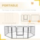 image 3 of Pawhut Pet Pen Guinea Dog Pig Puppy Playpen Play House Steel Hutch Metal Grey