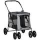 image 1 of PawHut One-click Foldable Pet Stroller w/ Mesh Windows, for Small Pets - Grey