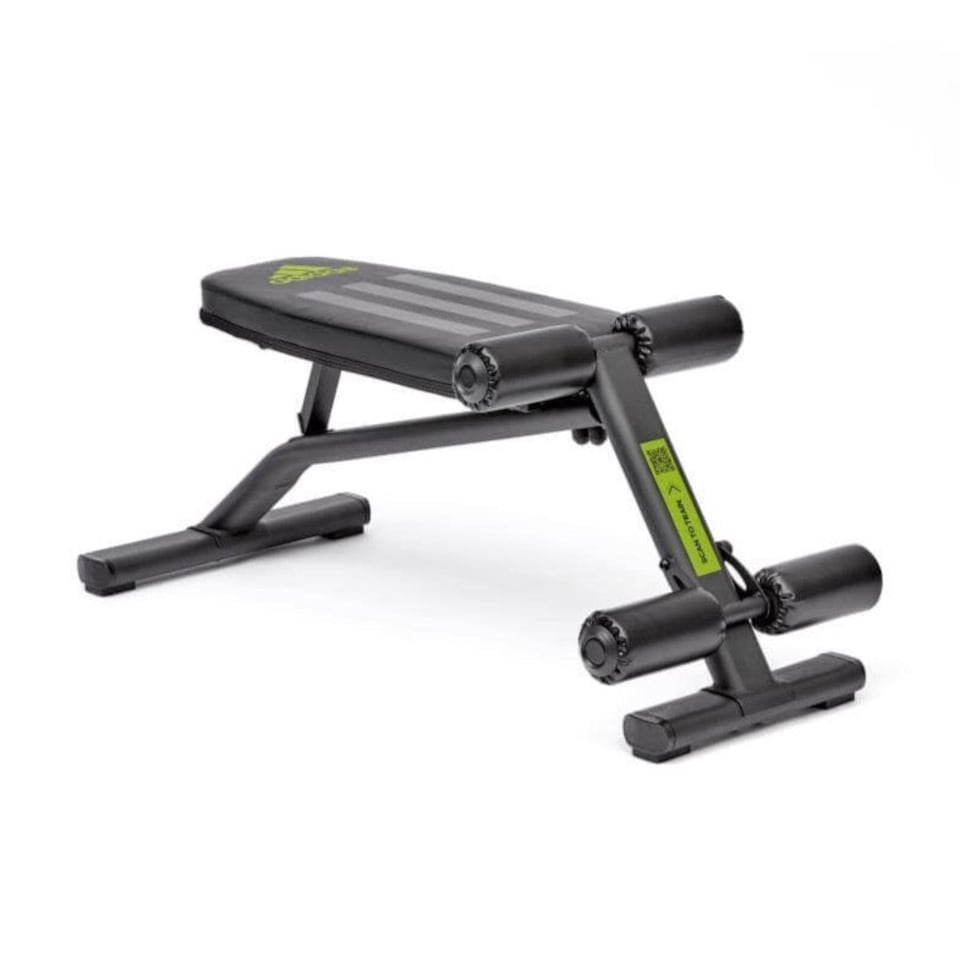 image 1 of Adidas Performance Ab Bench - Steel Decline Sit-up Bench with Foam Rollers and Scan to Train QR | Black | Black | One Size