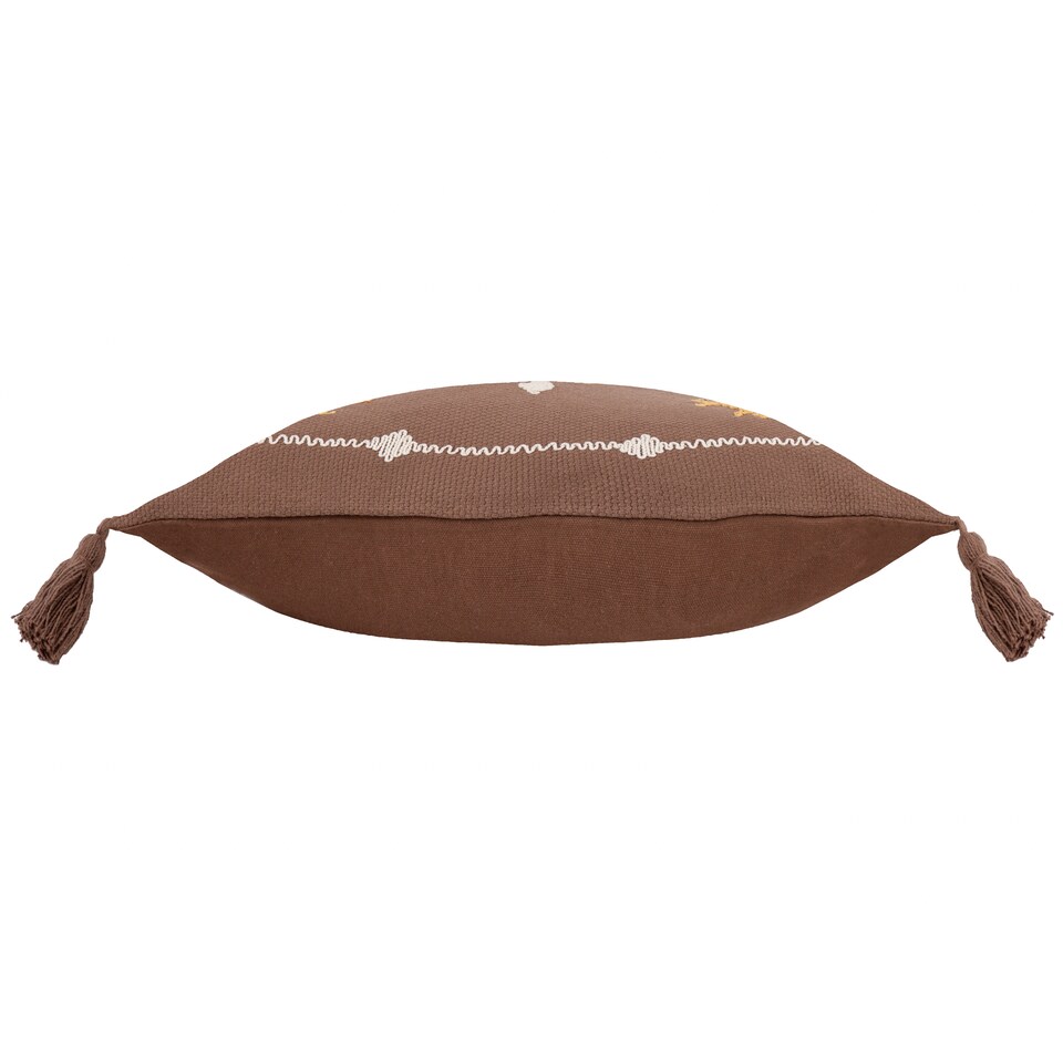 image 1 of Yard Durdle Embroidered Cushion, Cocoa, 45 x 45cm
