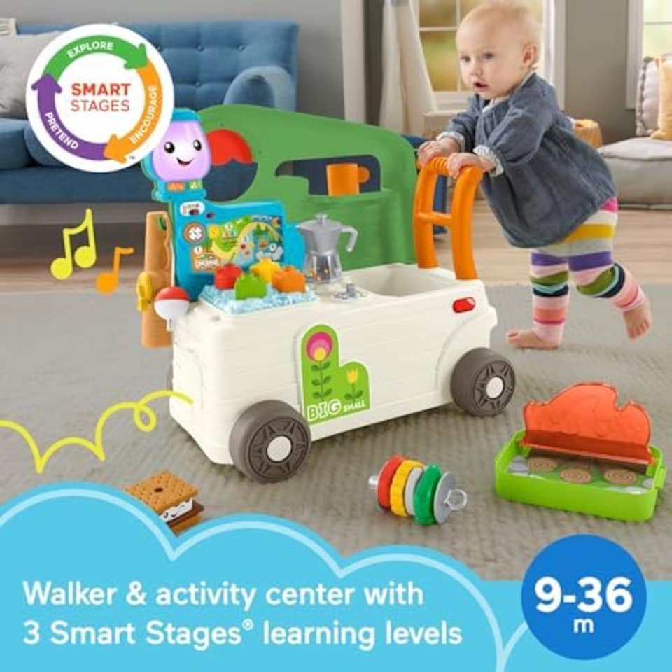 image 1 of Fisher Price Laugh And Learn On The Go Camper Walker