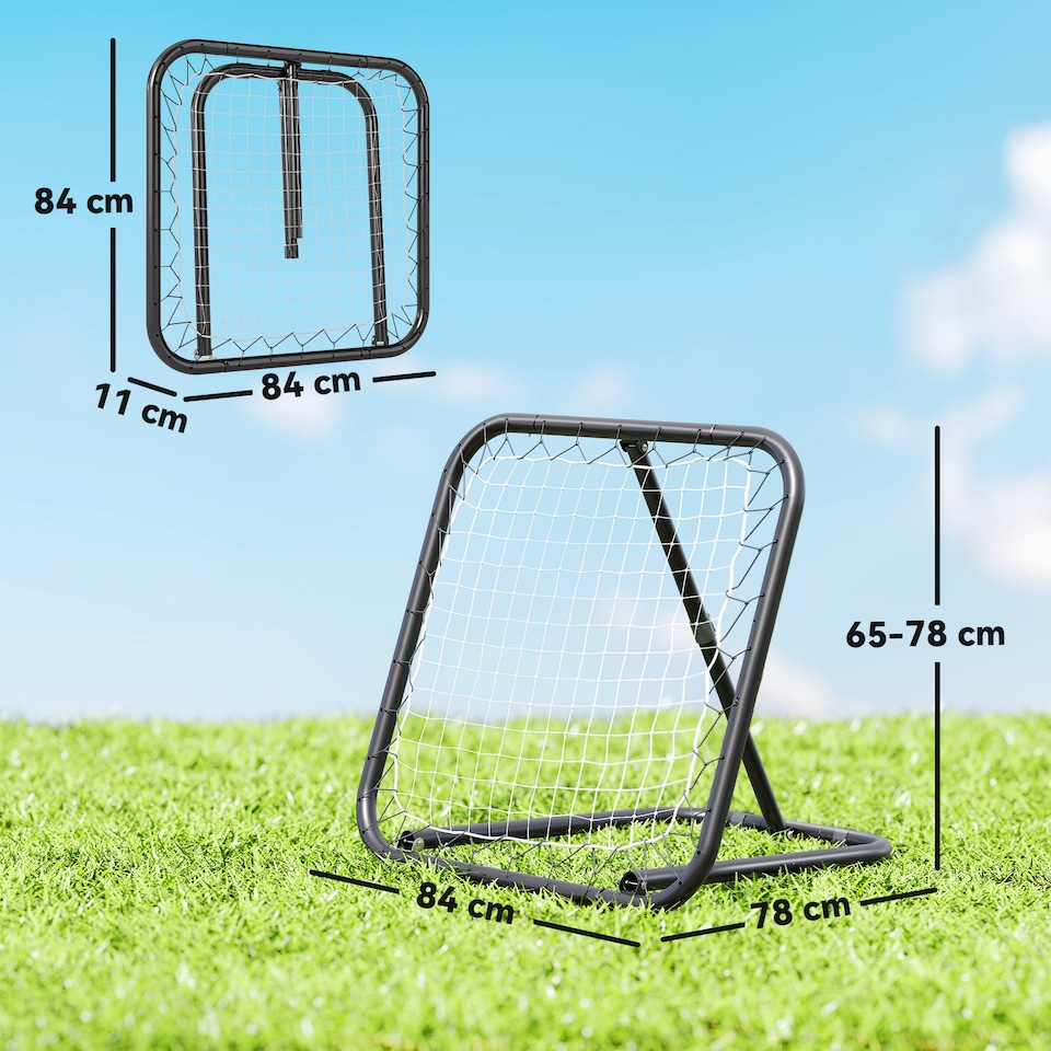 image 1 of HOMCOM Angle Adjustable Rebounder Net Goal Training Set Football, Baseball