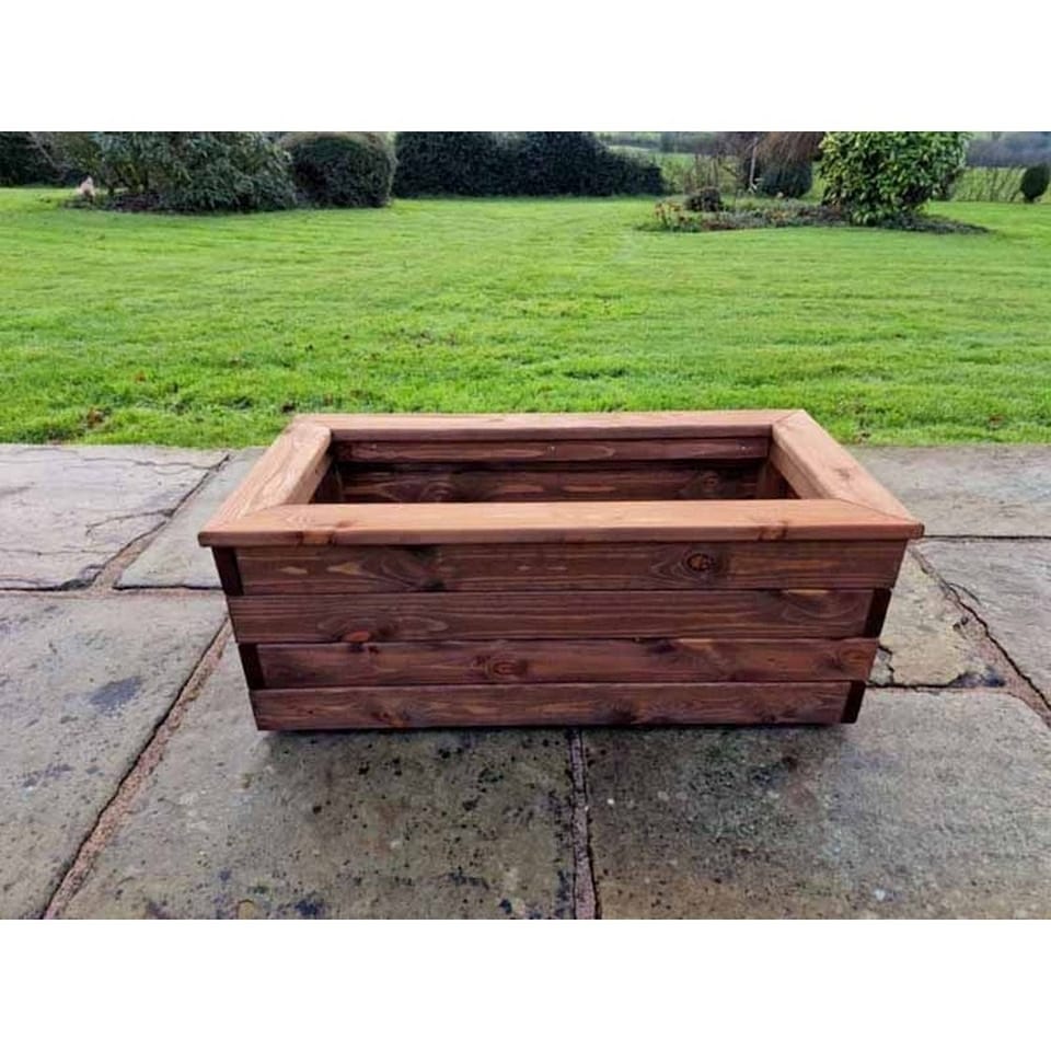 image 1 of Multi Pack of 2 - Valley Trough Large - Timber Garden Planter - L39 x W100 x H32 cm | Brown