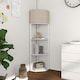 image 8 of HOMCOM Corner Modern Floor Lamp with Shelves for Living Room, Bedroom, White