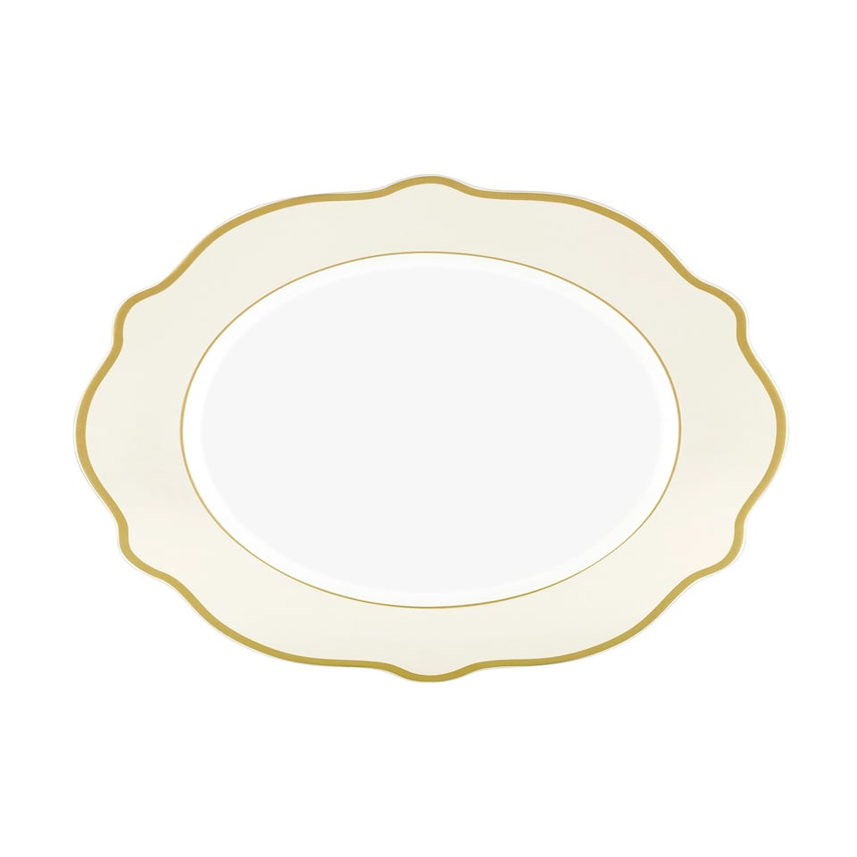 image 1 of Jaswely Collection Porcelain Dinner Plates, Set of 6 (Cream)
