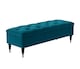 image 1 of 120cm Safar Ottoman bench with Storage and Turned Wooden Legs- Plush Velvet Shoes Bench - Emerald Green Chesterfield Storage Bench